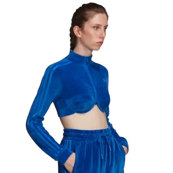 NWT Jeremy Scott x Adidas Track Crop Velour Jacket (K-1) - Picture 1 of 16